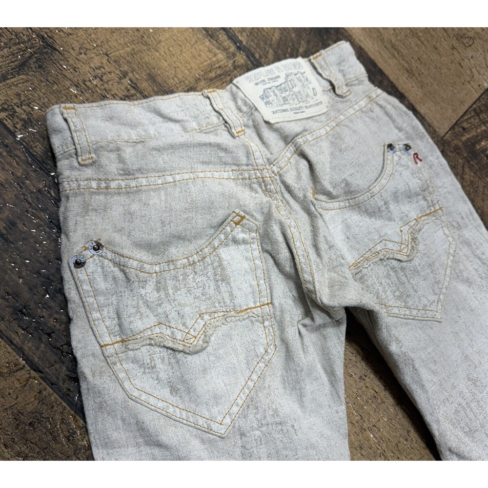 Replay & Sons Kids Jeans Pants Size 28 Kids Stretch Used‎ White Wash Denim Linen